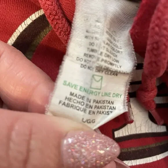 VTG Y2K NFL San Francisco 49ers Red Hoodie Sweatshirt Size Large - Picture 16 of 16